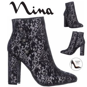 NINA Women's Inamae Ankle Bootie, fy-Black, 6 M US